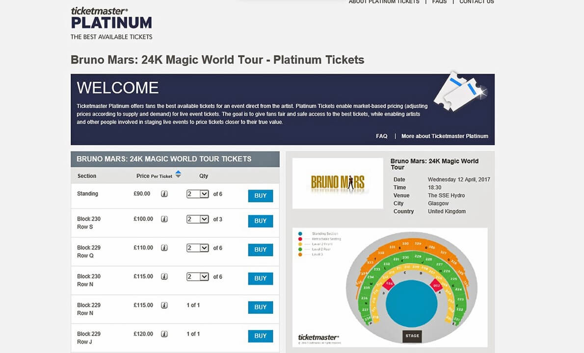 What are Ticketmaster Official Platinum Tickets