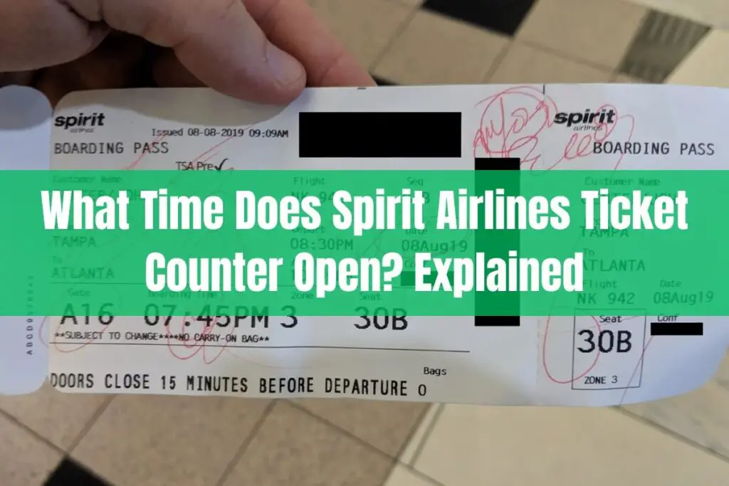 What Time Does Spirit Airlines Ticket Counter Open