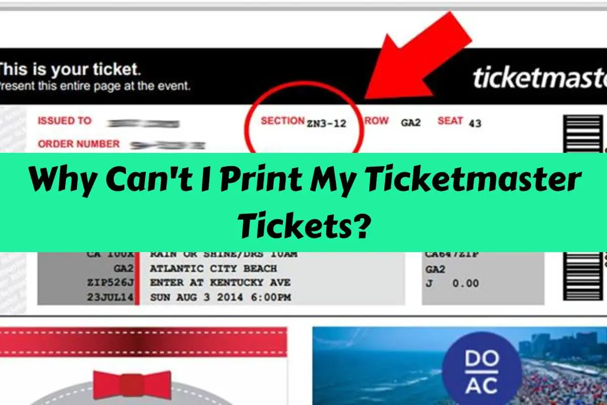 Why Can't I Print My Ticketmaster Tickets